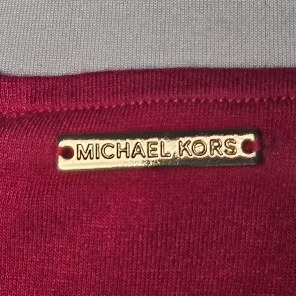 MK Michael Kors Rose Red Contrast Blouse Medium - Picture 5 of 6